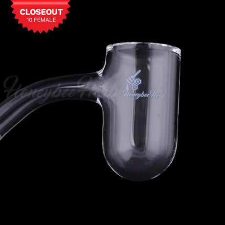Honeybee Herb Quartz Banger with Deep Bowl at 45° Angle, 10mm Female Joint - Side View