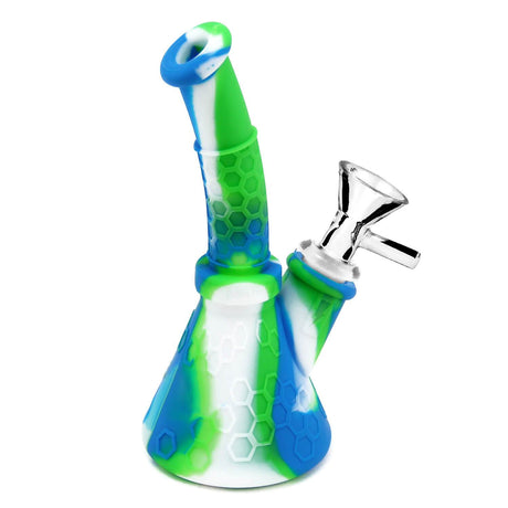 PILOT DIARY Silicone Beaker Bong in Blue and Green - Durable, Easy to Clean