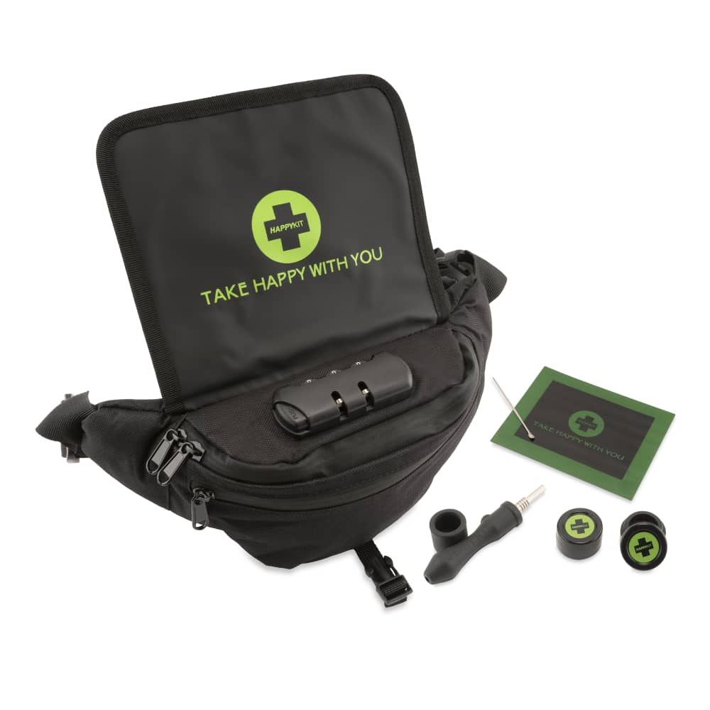 Happy Pack DAB by Happy Kit with portable case and accessories laid out