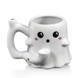 Fantasy Ceramic Mug Pipe 'Ghost - Roast and Toast' front view with adorable ghost design