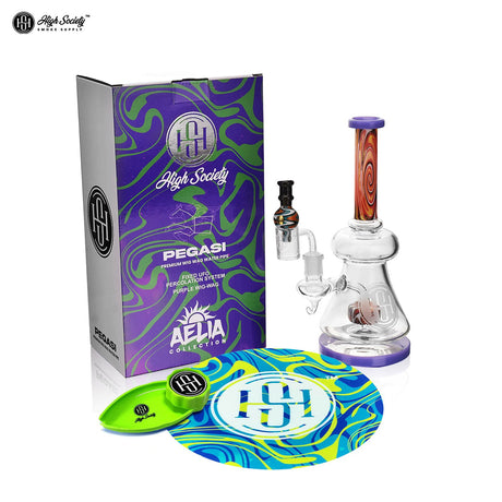 High Society Pegasi Dual Use Daily Driver Bundle with Glass Bong and Accessories
