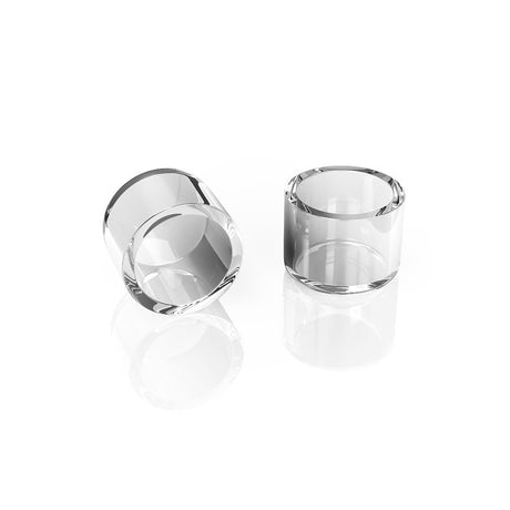 Honeybee Herb Honey Cups clear quartz dishes for dab rigs, 2 pack, front angle view on white background