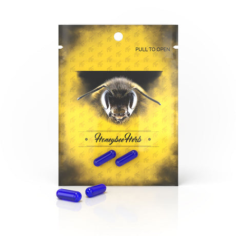 Honeybee Herb Honey Terp Pills in Sapphire Blue, 6mm Quartz, for Dab Rigs - Front Packaging View