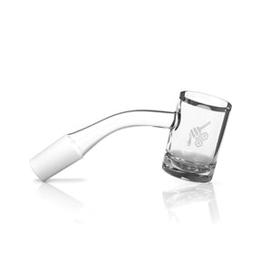 Honeybee Herb Honey Hybrid Quartz Banger at 45° angle, clear, 14mm male joint for dab rigs