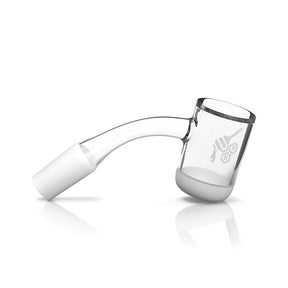 Honey & Milk Bevel Bowl Quartz Banger at 45° angle, 14mm male joint, for dab rigs, clear design