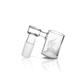 Honey & Milk Core Reactor Sidecar Quartz Banger 90° by Honeybee Herb, 10mm Male Joint, Clear