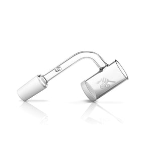 Honey & Milk Enail Quartz Banger at 90° angle, 10mm male joint, clear design for dab rigs