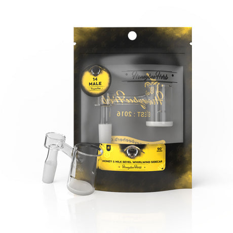 Honey & Milk Bevel Whirlwind Sidecar Dab Rig Accessory by Honeybee Herb in packaging