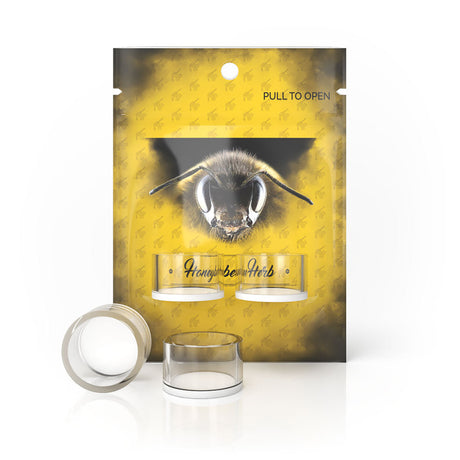Honeybee Herb Quartz Dishes, 2 Pack, Clear Quartz Dabbing Dishes for Concentrates, Front View