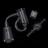 Honeybee Herb Recycler Quartz Banger for Dab Rigs, 90 Degree Joint, Clear View on Black