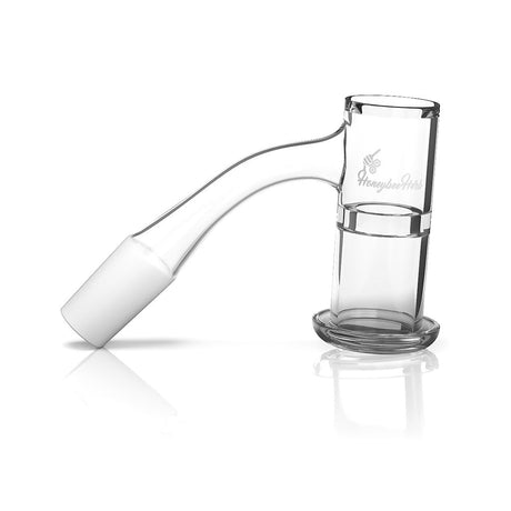Honeybee Herb Honeysuckle XL Quartz Banger at a 45° angle, clear, for dab rigs, 14mm male joint size