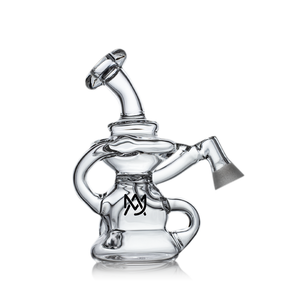 MJ Arsenal Hydra Vape Edition Clear Glass Dab Rig with Compact Design and Quartz Banger - Front View