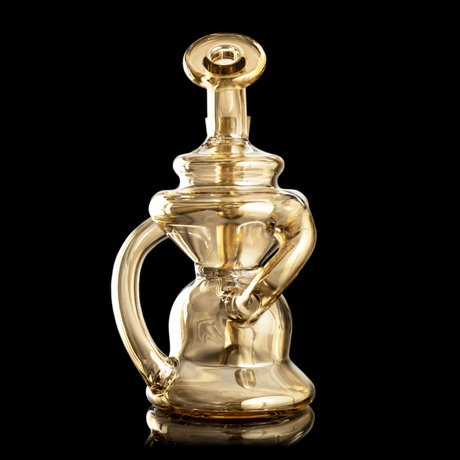 MJ Arsenal Gold Hydra Mini Rig LE, compact banger hanger design, 90-degree joint, front view