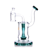 HydroBarrel Mini Rig in Teal - 5" Borosilicate Glass Dab Rig with Showerhead Percolator