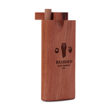 Bearded Distribution Wood Dugout with Glass One-Hitter, African Mahogany, Front View