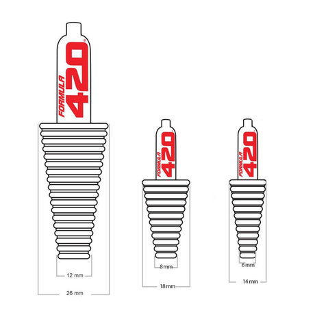 Set of three Formula 420 Cleaning Plugs in various sizes for secure sealing
