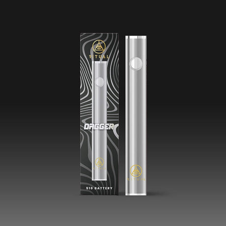 Ritual Dagger 510 Variable Voltage Pen Battery in Silver with Packaging