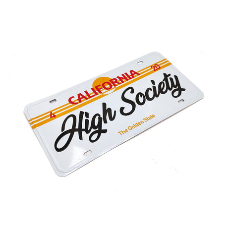 High Society Limited Edition California Car Plate, Collectible with Bold Lettering