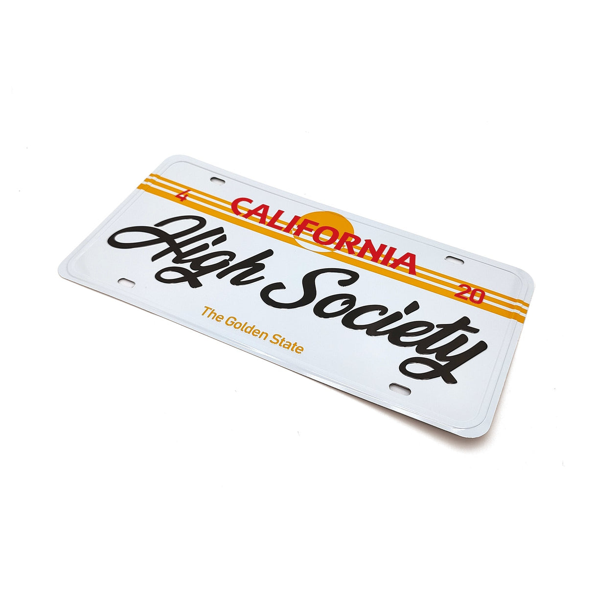 High Society Limited Edition California Car Plate with Custom Graphics - Front View
