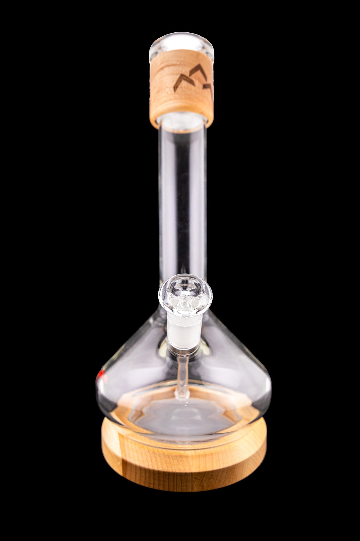 Canada Puffin Borealis 14.25" Beaker Bong, Front View on Seamless Black Background