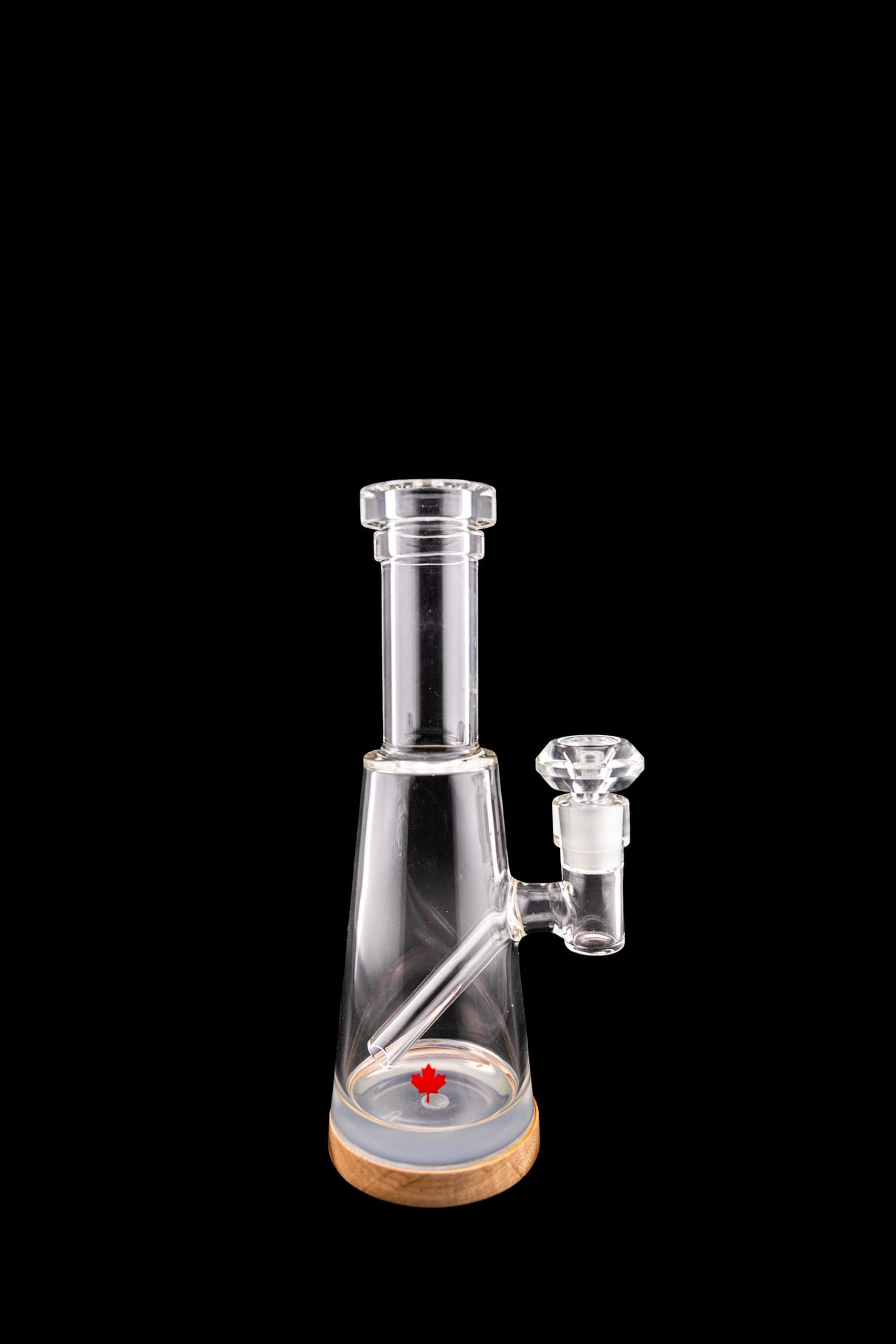 Canada Puffin Polaris 8.5" Water Pipe with Maple Wood Base - Front View