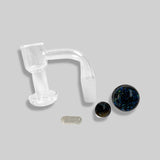 Helio Supply Galaxy Terp Slurper Set with clear glass and cosmic marble caps