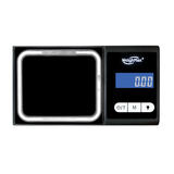 WeighMax LUX-1000 Digital Scale in White - Top View with Blue Backlit Display