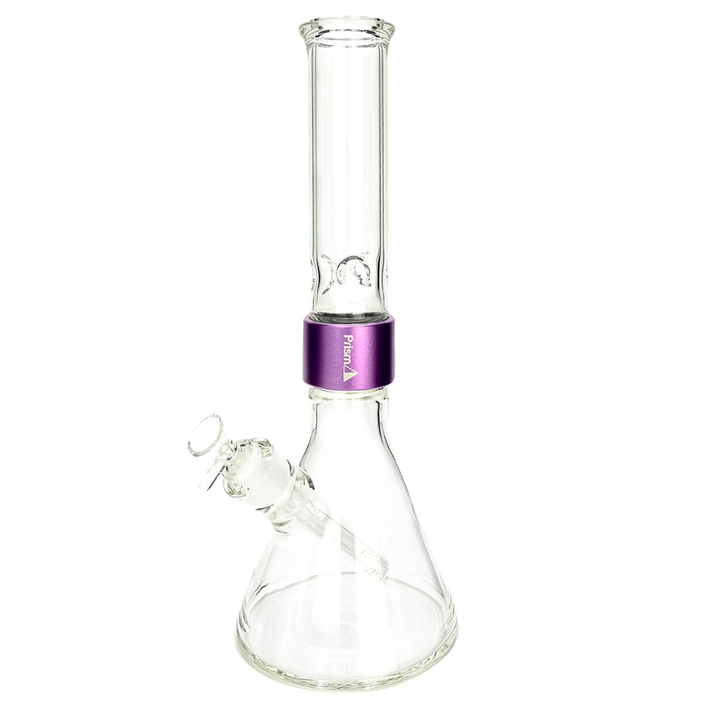 Prism CLEAR STANDARD BEAKER SINGLE STACK, Front View with Purple Accents