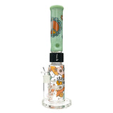Prism FLOWER POWER BIG HONEYCOMB SINGLE STACK bong with intricate designs, front view