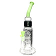 Prism DRIPPY BIG HONEYCOMB SINGLE STACK bong with green accents, front view on white background