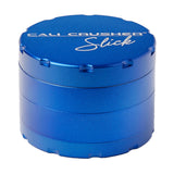 Cali Crusher O.G. Slick Grinder 2.5" in Blue - Front View on White Background