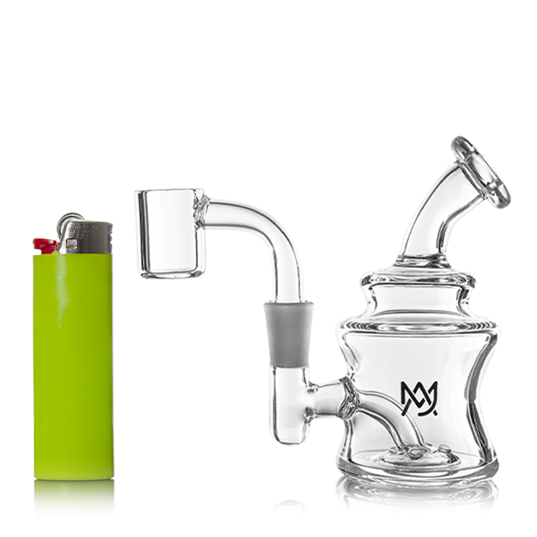 MJ Arsenal Jammer Mini Dab Rig with Banger Hanger, 4" Height, 10mm Female Joint - Front View