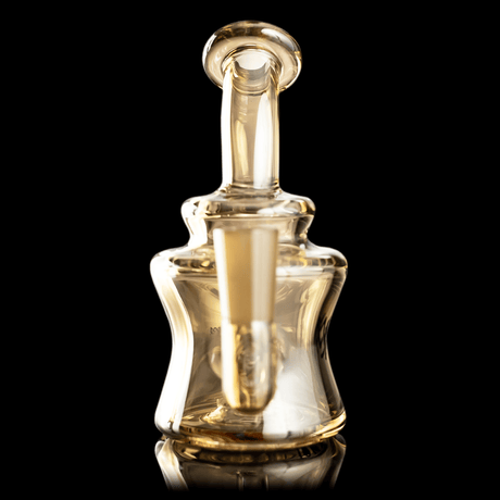 MJ Arsenal Gold Jammer Mini Rig LE, compact borosilicate glass dab rig with a 10mm joint, front view