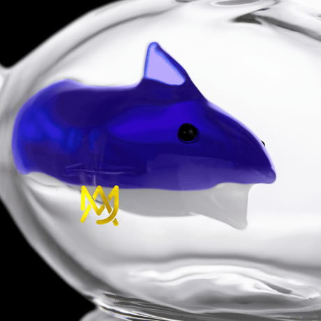 MJ Arsenal Jaws Chillum - Close-up of Compact Shark-Inspired Glass Hand Pipe