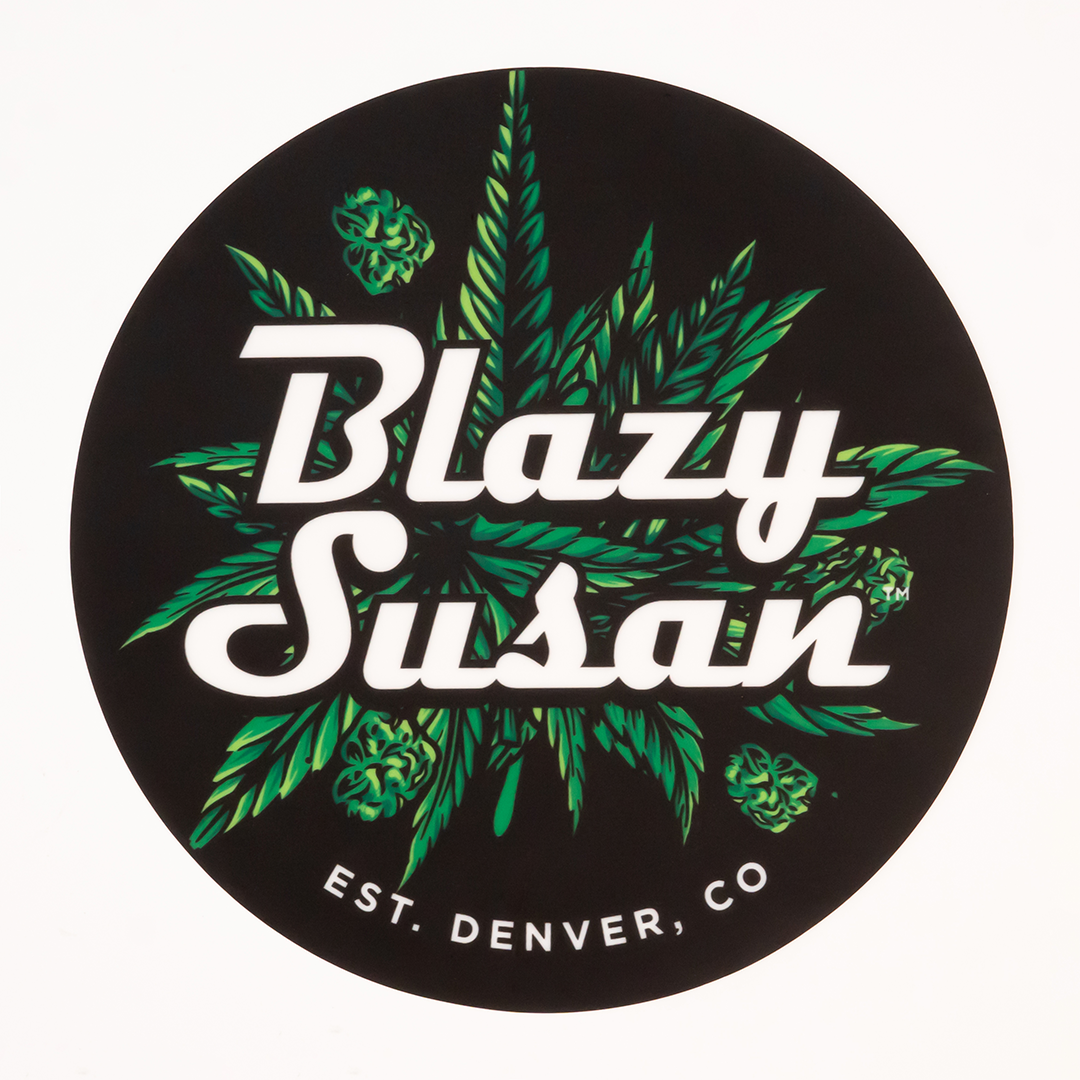 Blazy Susan Spinning Rolling Tray with iconic leaf design - Top View