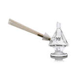 MJ Arsenal King Bubbler, clear borosilicate glass, compact design, 45 degree joint, front view