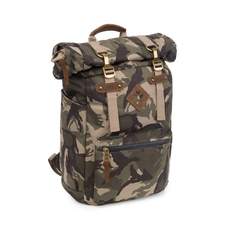 Revelry Supply The Drifter - Smell Proof Rolltop Backpack in Camo Front View