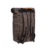 Revelry Supply The Drifter - Smell Proof Rolltop Backpack with Leopard Print - Front View