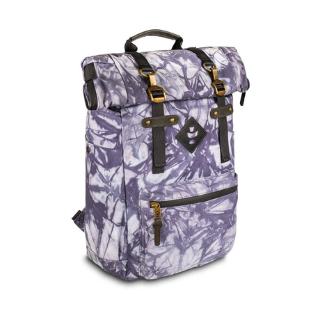 Revelry Supply 'The Drifter' Smell Proof Rolltop Backpack in Tie Dye, Front View