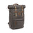 Revelry Supply 'The Drifter' Smell Proof Rolltop Backpack in Ash with Leather Accents - Front View