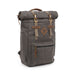 Revelry Supply 'The Drifter' Smell Proof Rolltop Backpack in Ash with Leather Accents - Front View