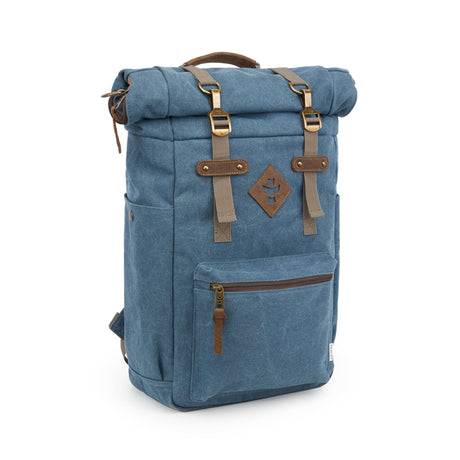 Revelry Supply 'The Drifter' Smell Proof Rolltop Backpack in Marine - Front View