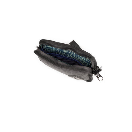 Revelry Supply Gordito lockable and smell-proof grey canvas pouch with padded interior, open view