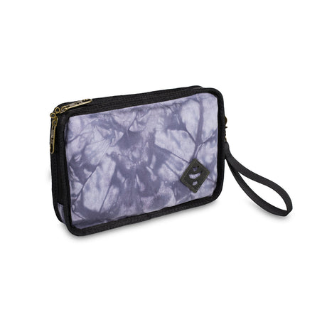 Revelry Supply 'The Gordo' smell proof padded pouch in Tie Dye variant, angled front view