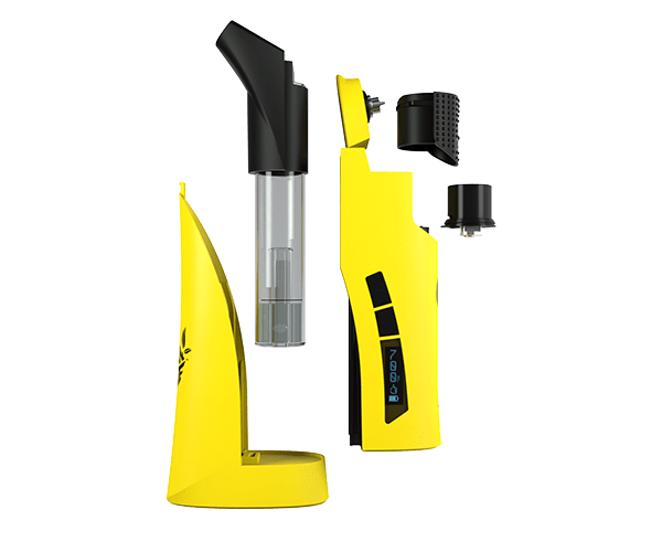 Lemonnade X G Pen Roam portable E-Rig vaporizer in vibrant yellow with detachable parts