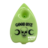 Toobs Distribution Mystical Séance Glass Planchette Pipe, 4" Green with Skull Design