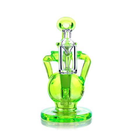Lirio Mini Rig in vibrant green, compact 5.5" dab rig with showerhead percolator, front view