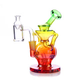 Lirio Mini Rig in rainbow colors with showerhead percolator, front view on white background