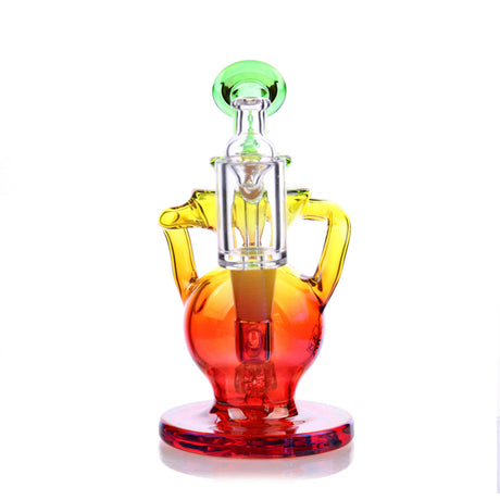 Lirio Mini Rig by The Stash Shack, front view, colorful compact dab rig with showerhead percolator