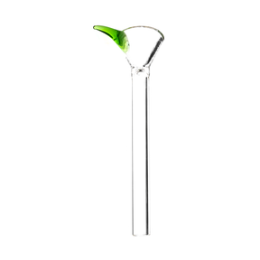 FLWR Colored Horn Handle Bowl - Clear with Green Accent - Front View